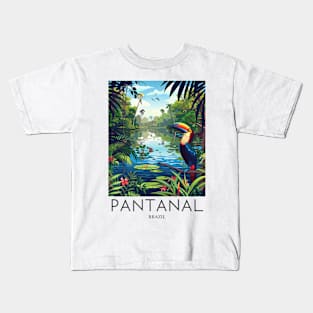 A Pop Art Travel Print of Pantanal - Brazil Kids T-Shirt